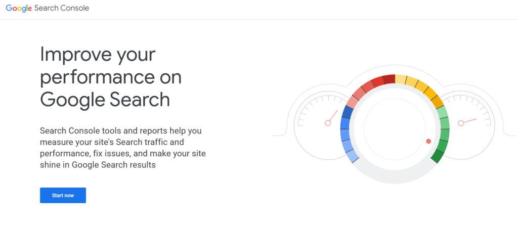 Google Search Console Home Page